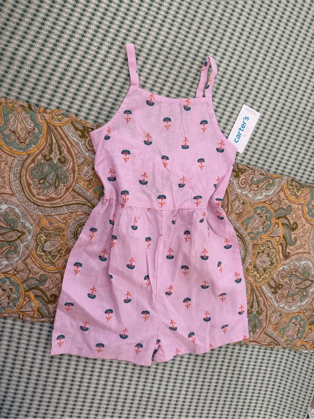 New Carter’s Toddler Girl Romper 4T Boho Pink Floral New with tags